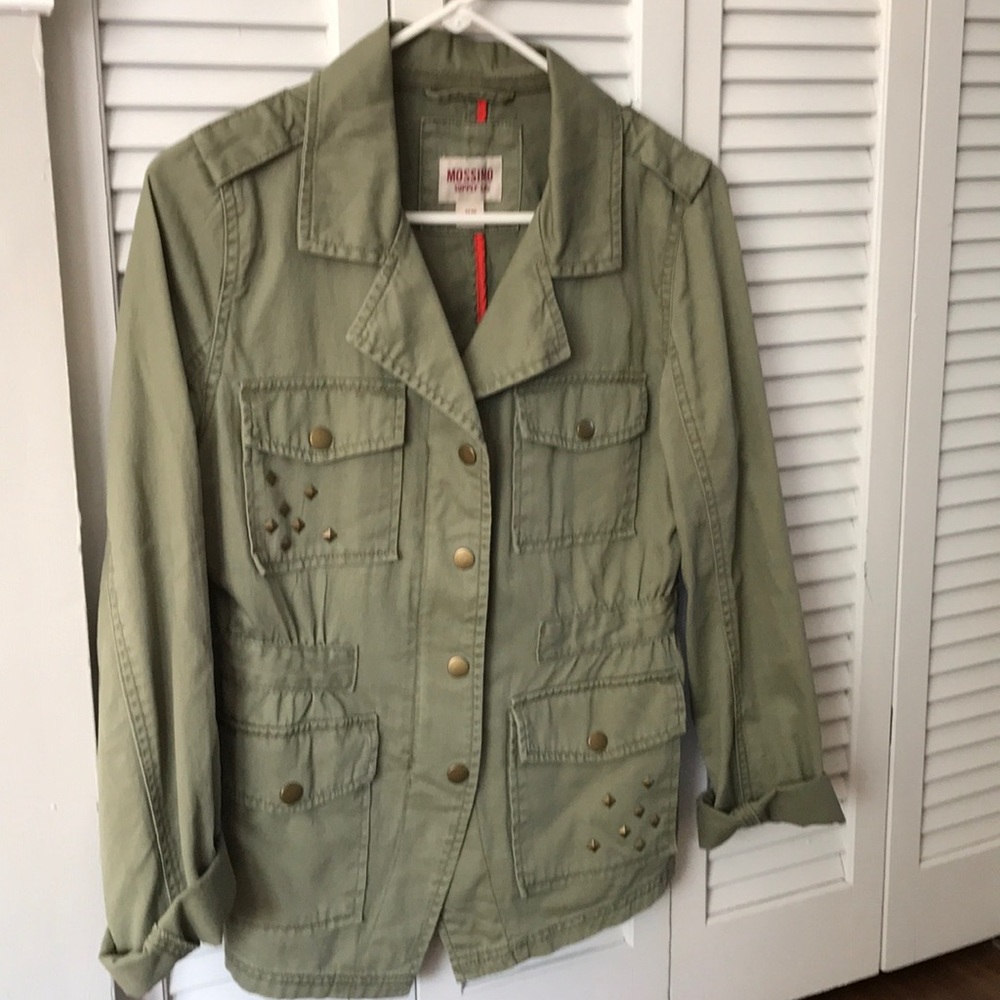Army Green Studded Utility Jacket